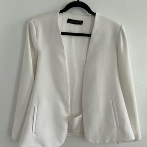 ZARA White Cape Blazer